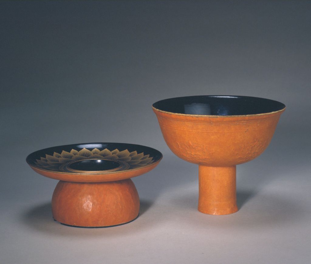 图片[2]-Pao made high foot bowl with lotus pattern and tray-China Archive